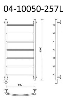 Полотенцесушитель электрический Маргроид В4 Р100*50 хром 04-10050-257L